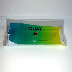 Quay Australia Clear Sunglasses Case with Gradient Cleaning Cloth